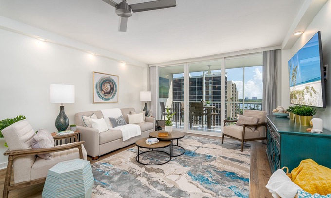 Vanderbilt Beach Condo | HARMONY- Renovated Top Floor Condo, Gulf Views, Only 300 steps to beach!