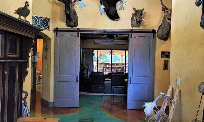 Blanco House | Hill country luxury 4BR retreat with pool, huge, covered patio bbq area!