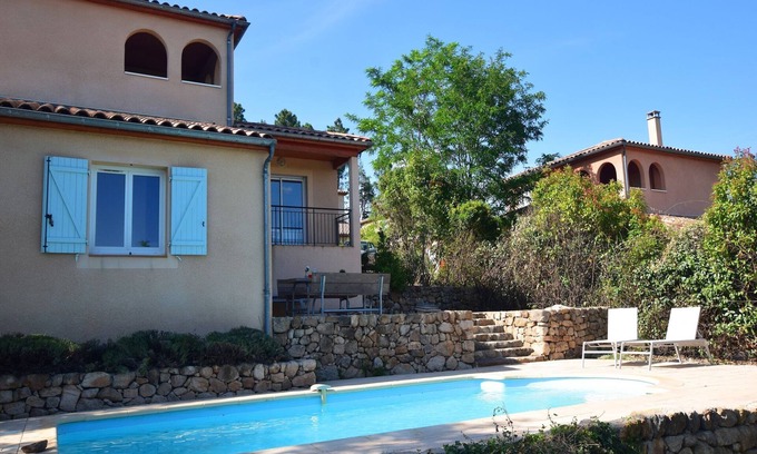 Joyeuse Villa | Hillside Villa with Pool, Joyeuse