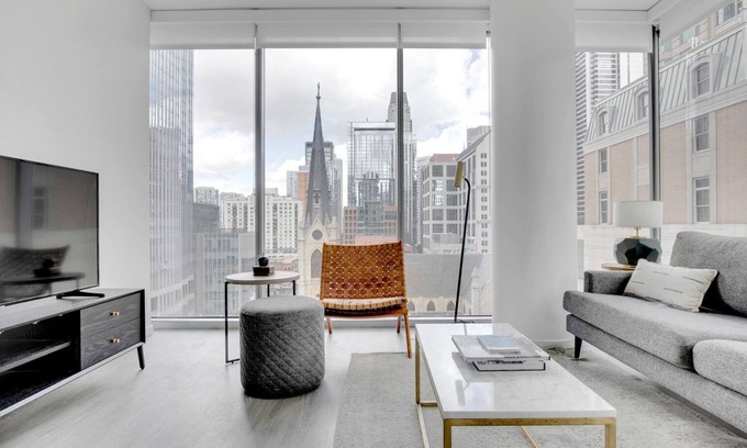 Near North Side Apartment | Hip River North 1BR w/Pool + Roof Deck near Mag Mile, by Blueground