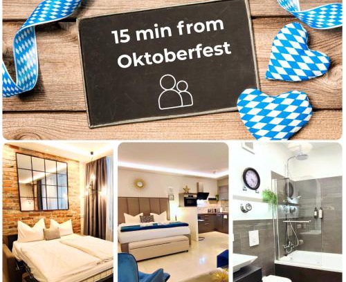 Ramersdorf Apartment | HOMELY STAY Studio P1 - Elegant Self-Check-in Studio-Apartment in Munich - 15 min from Oktoberfest- with Kitchen and Washing Machine