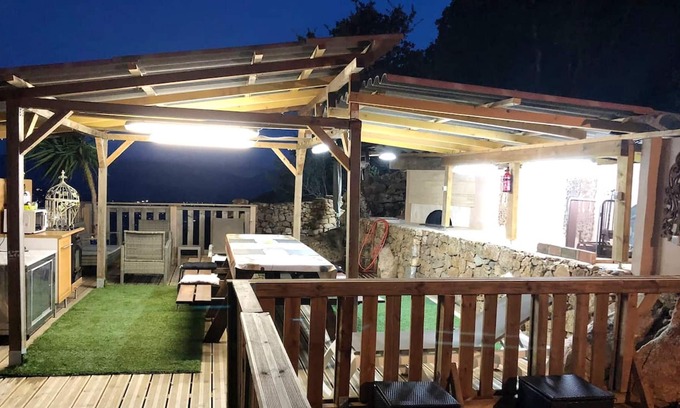 Olmeto Ski Chalet | Homerez - Chalet for 5 ppl. with swimming-pool, sea view and terrace at Olmeto