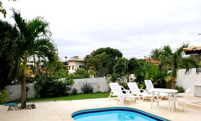 Sao Pedro da Aldeia House | House BONITA, prox. of the lagoon, pool and churrasq new-air cond.- land 1200mt