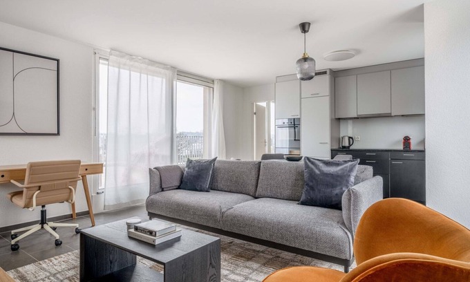 Center Apartment | Ideal Leimbach 2.5 Room w/ Storage & W/D, 5 min to Market, by Blueground