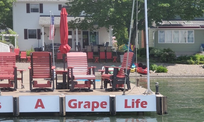 Hammondsport House | Its a Grape Life Renters Paradise, Keuka Lake East Side, level lot, pebble beach