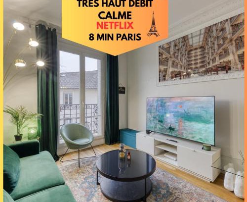 Enghien-les-Bains Apartment | -L'émeraude de Louis XVI- Idéal pour Couple-Solo-Pro 8min de Paris-1min de la gare