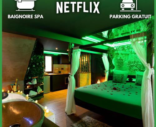 Schirrhein Apartment | La Forêt Enchantée - Chambre à thème Love Room Jacuzzi - Évasion pour deux