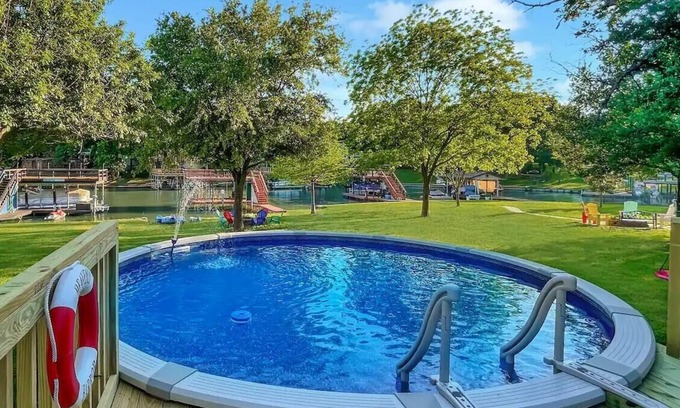 Cedar Creek Reservoir House | Lake Front Oasis, Pool, Dock, Fire Pit, Sleeps 10