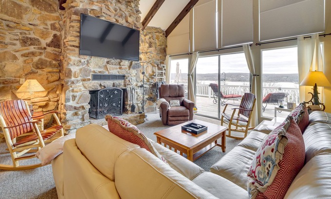 Eufaula Cabin | Lake-View Eufaula Getaway w/ Deck, Fire Pits!