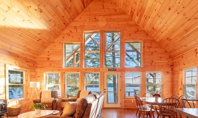 Barnstead Cabin | Lakefront Cabin with Private Dock & Stunning Views