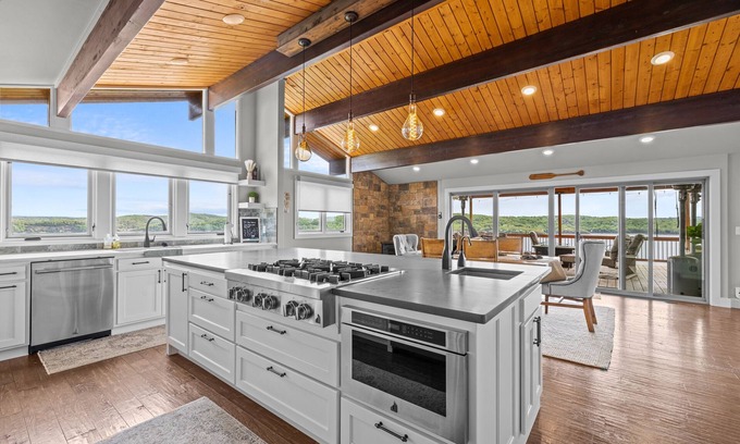 Garfield House | Lakefront view home on Beaver Lake!