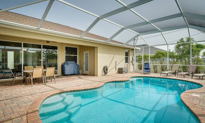 Trafalgar House | Lanai + Pool: Family-Friendly Home in Cape Coral