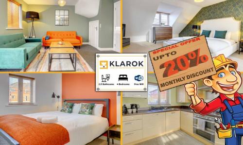 Peterborough House | LARGE 4 Bedroom Semi-Detached House Sleeps 7 By Klarok Short Lets & Serviced Accommodation