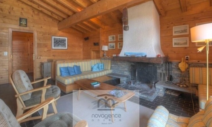 Anzere Ski Chalet | Large chalet with garage and parking space. Living room with TV, WIFI, fireplace (out of order) and