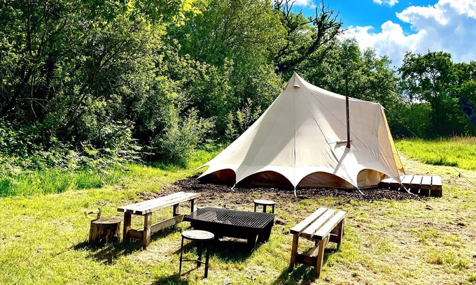 Cullompton RV Rental | Little bridge Camp.nSecluded camping in 13 acres of magical meadow and woodland.
