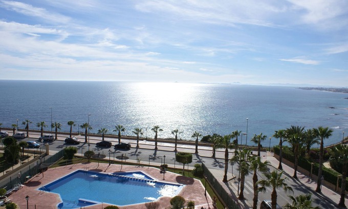Orihuela Costa Apartment | Lovely Frontline Apartment, Large Communal Pool With Sea Views, Bar/Restaurant A