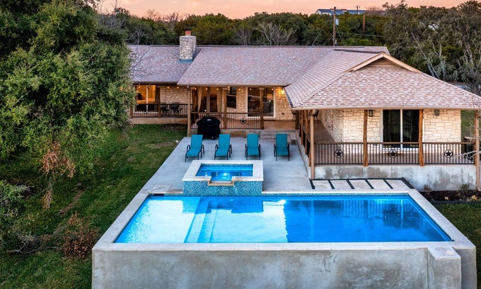 West Oak Hill House | Luxe Ranch Life l Pool & Spa l Firepit