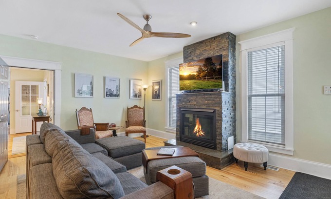 Bryant House | Luxury 3BR, 2 Full + 2 Half Baths/Walk to Elmwood/Garage/EV Charger/AC