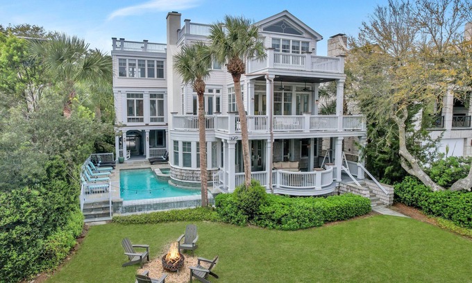 East Beach House | Luxury Beachfront Home with Guesthouse, Heated Pool & Spa, Putting Green, East Beach Oasis!