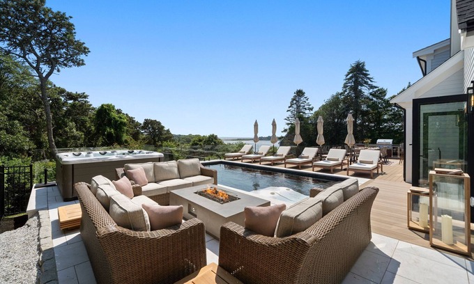 West Chatham House | Luxury Coastal Retreat Overlooking Buck's Creek and Nantucket Sound — Pool, Hot Tub, Outdoor Kitchen