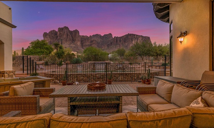 Apache Junction House | Luxury Desert Retreat Home in the Superstition Mountains with Heated Pool