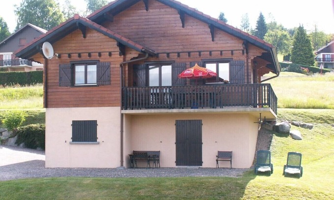 Gerardmer Ski Chalet | Magnificent Chalet seen from the lake near the quiet ski slopes 4 people
