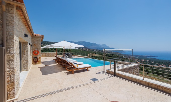Lefktron Villa | Manazil Mani Luxury villas - 3 bedroom villas with panoramic sea & mountain view