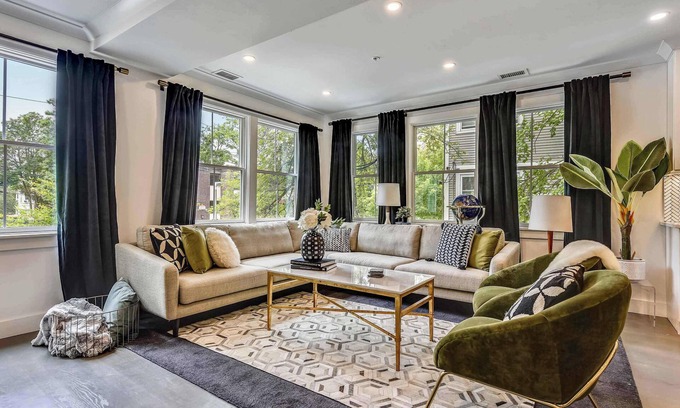 Jamaica Plain Apartment | Mid-Century Glam Retreat, Near T