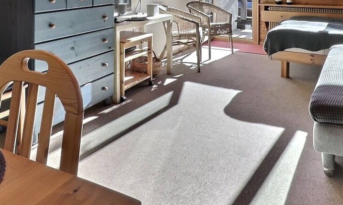 Grimentz Apartment | Middle class studio for 2 to 4 people, living room with 1 double bed and 1 divan bed, kitchen area,