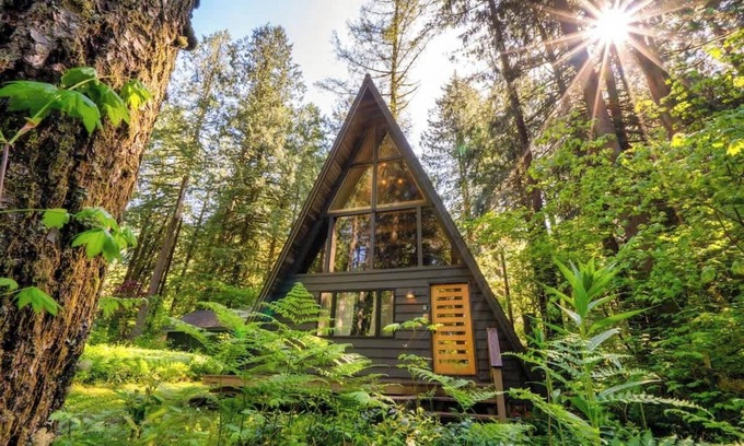 Mount Hood Village Cabin | Modern A-Frame Hot Tub Forest Escape