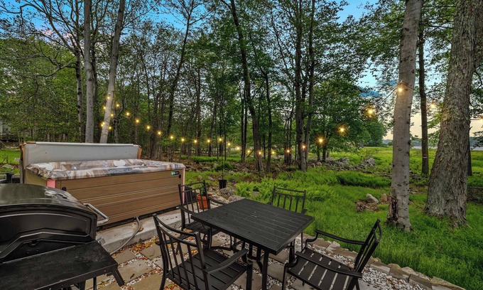 Tobyhanna House | Modern Lake View - Firepit, Hot Tub, Lake Views!