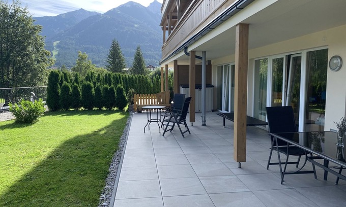 Seefeld in Tirol Apartment | Modern luxury 2 bedroom ground floor apartment with outside terrace and garden