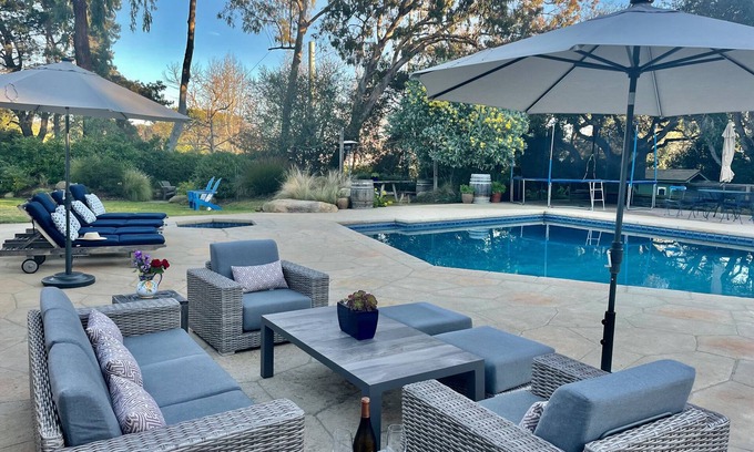 Hedgerow House | Montecito Family Fun Home with Pool/hot tub and great yard plus cabana!