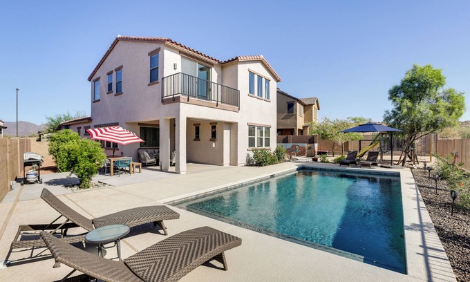 Estrella Mountain Ranch House | Mountain View Desert Retreat with 5 Bedrooms! Heated Saltwater Pool - Estrella