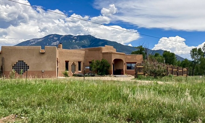 Arroyo Seco House | Mountain-view home with private hot tub, enclosed yard, washer/dryer, patio