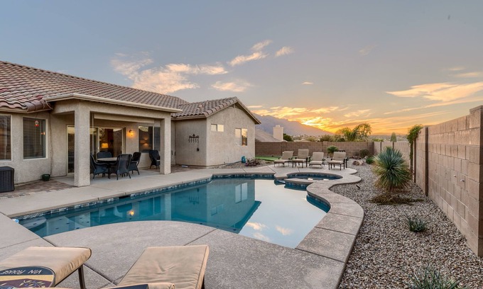 Casas Adobes House | Mystic Mirage is truly a desert oasis with pool and mountain views.