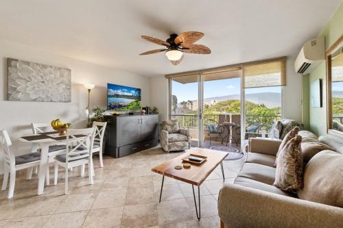 Kihei Apartment | Nani Kai Hale 403- Top floor 1 bedroom with AC & partial ocean view