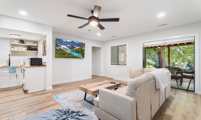 Northeast Raleigh Apartment | New! Modern Basement Suite ~ Near North Hills