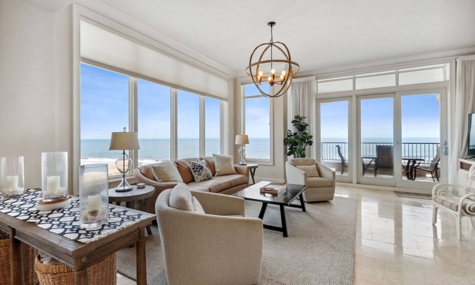 Fernandina Beach Condo | NEW PHOTOS! Luxurious Oceanfront Villa boasts Breathtaking Panoramic Views!