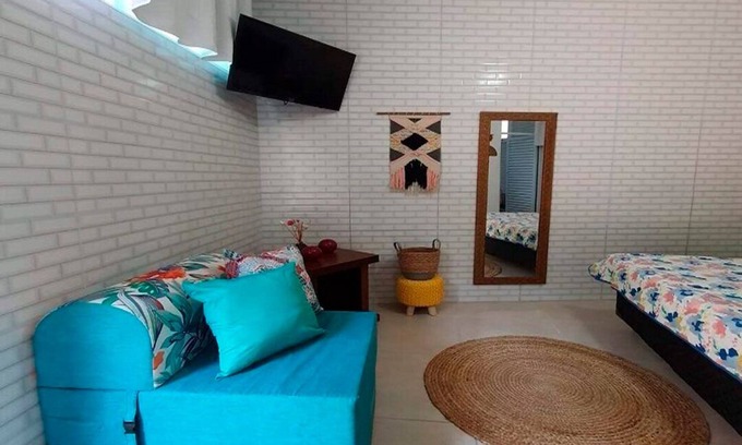 Praia da Fortaleza Condo | Next to lush nature, suite with TV, kitchen, wifi, barbecue, and garage