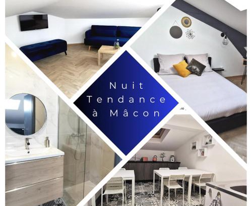 Macon Apartment | Nuit Tendance Mâcon - Chambre cosy centre ville H