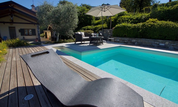 Castelveccana Apartment | Oasi di Castelveccana Apt Pool and View, Castelveccana, Italy
