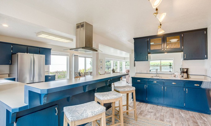 Waldport House | Ocean View Home with Hot Tub, Dog Friendly!