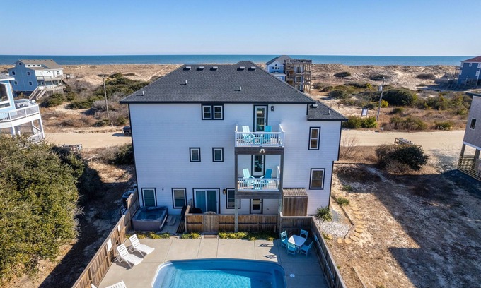 Carova Beach House | Ocean Views+Saltwater Pool/Spa 5BR Carova 4x4 Beach Retreat - aka Sweet & Salty