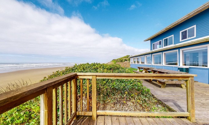 Edgewater Shores House | Oceanfront Home with Ocean View, High-Speed WiFi, Washer/Dryer, & Gas Fireplace