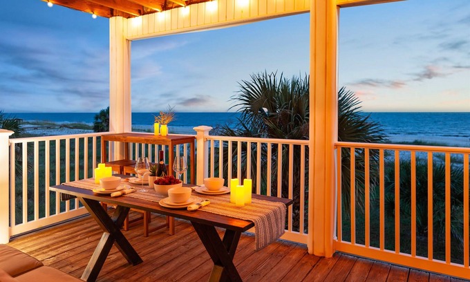 Port St. Joe House | Oceanfront | Quiet Beach | 2 Balconies | Arcades | Kayaks