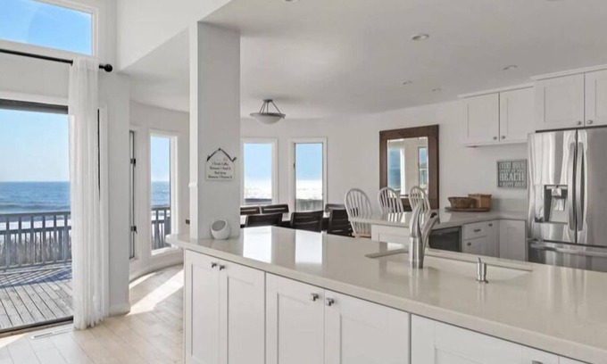 Hampton Bays House | Oceanfront remodeled home with pool, many decks, and awesome water views