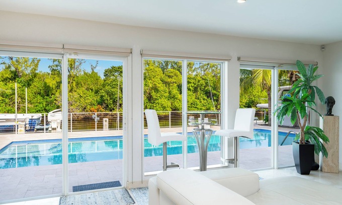 Deerfield Beach House | Outstanding/BEST Waterfront Home 40' Heated Saltwater Pool w/Island View VIDEO