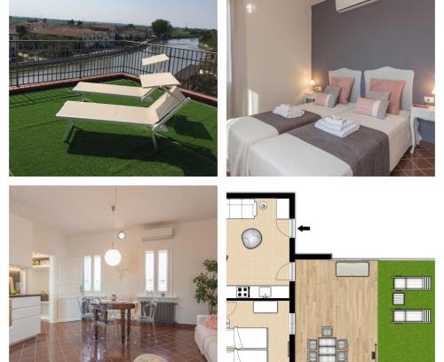 Codigoro Apartment | Palazzo Spada - Attico con terrazza vista fiume in centro