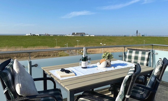 Wurster Nordseekuste Apartment | Penthouse "de Hester", unobstructed sea view, free wellness area